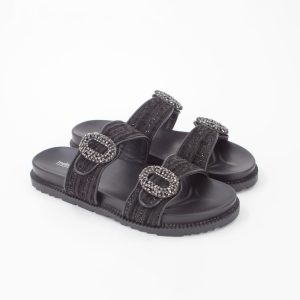 Sandales ELIZA Noir Tissu