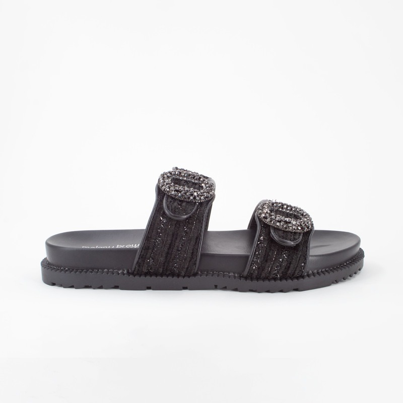 Sandales ELIZA Noir Tissu 7 Sandales ELIZA Noir Tissu – Image 7